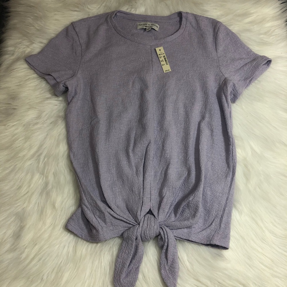 Madewell Purple Front Tie Top Size X-Small New